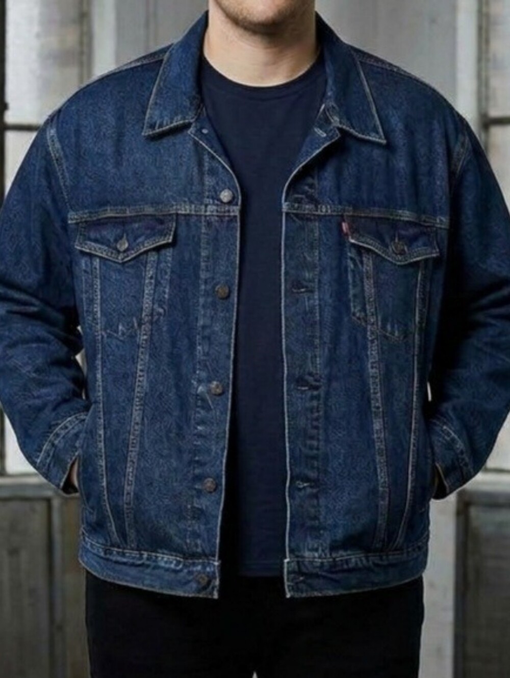 415. NWT - LEVI'S Men's Classic Dark Blue Denim Jacket - Casual Trucker Style